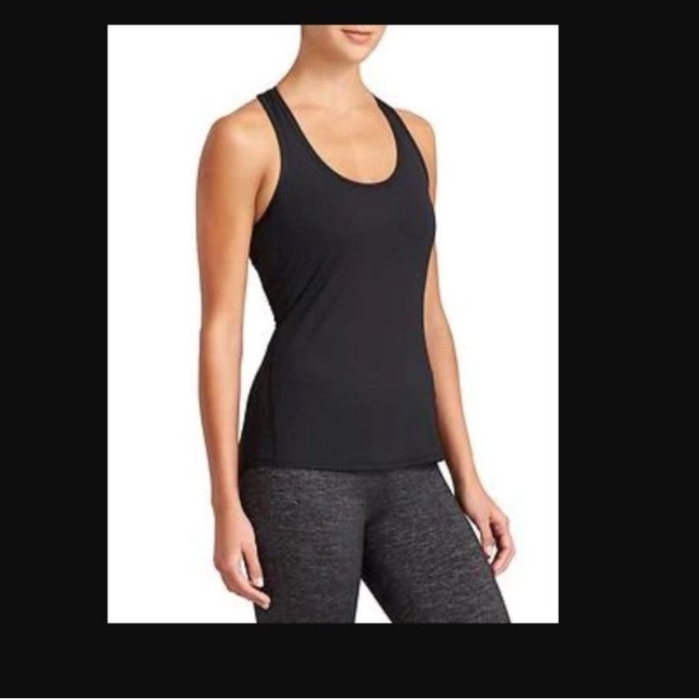 Athleta Mesh Chi Racerback Workout Tank Top in Black Size Small